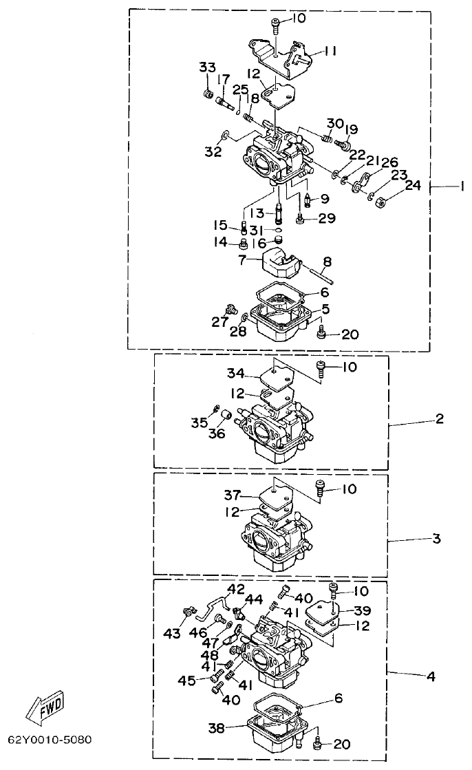 Yamaha FT50C CARBURETOR 2 parts diagram